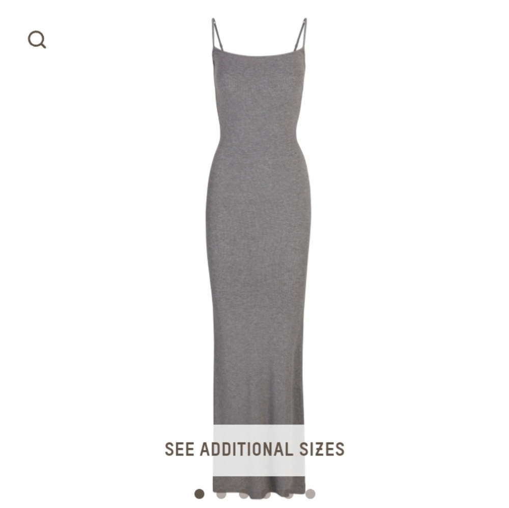 SKIMS Gray Sleeveless Maxi Slip Dress